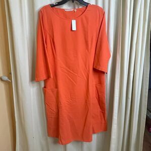 Size small soft surroundings women’s orange panel pockets dress
